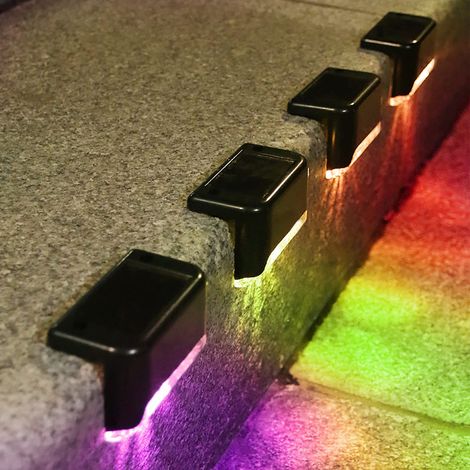 Lampe solaire de jardin pour usage extérieur - lumière colorée avec boîtier noir-AquaForge