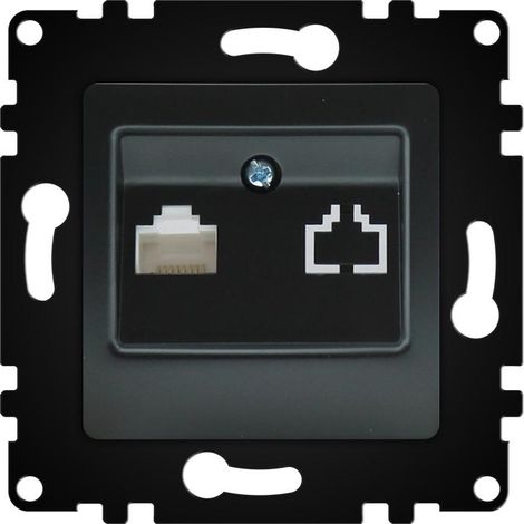 Módulo Empotrable Toma Internet Negro IP20 Serie wLux  Negro  | IluminaShop