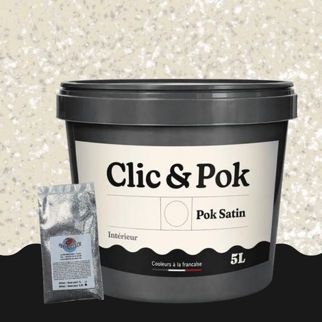 Peinture Effet Pailleté pour Murs & Plafonds - POK PAILLETTE - 5L - Vanille (1/4)