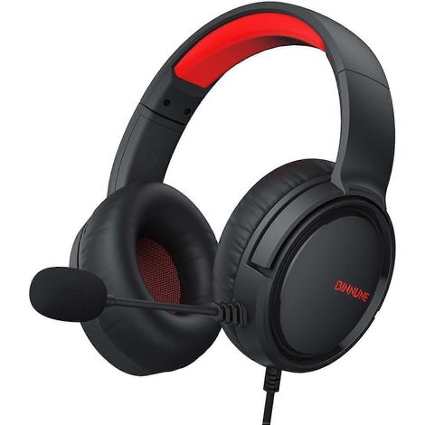 BG02 Gaming-Headset mit Mikrofon, geräuschunterdrückender, kabelgebundener Kopfhörer mit Surround-Sound und Over-Ear-Kopfhörer