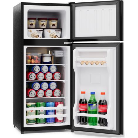 Mini-réfrigérateur 60 L (Congélateur 22 L) Pose Libre, Porte Vitrée, LED, Silencieux, Clayettes Amovibles – Cuisine, Bureau, Salon (1/5)