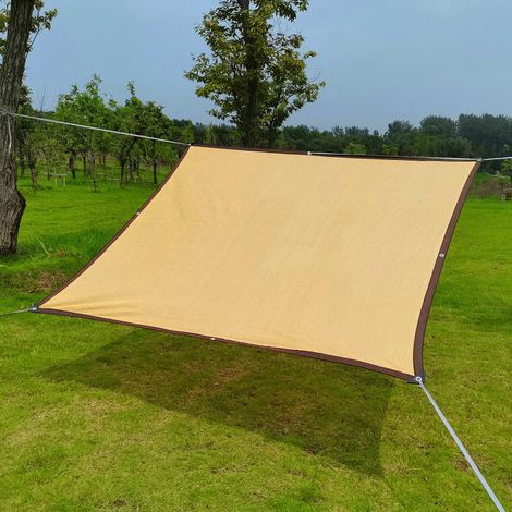 Protección solar beige-amarilla - Protección solar HB para balcones y patios - Malla de sombra - 2 m  3 m (seis líneas)