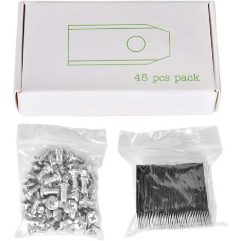 45pcs Titanium Blades for Husqvar20207utomower/Yardforce/Gardena Robotic Lawn Mowers (3g - 0.75mm) with 45pcs Screws (1/4)