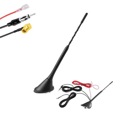 Antenne radio numérique DAB+ FM/AM pour voiture avec amplificateur - adaptateur DIN universel 16 pouces - connecteur SMB - installation facile (1/5)