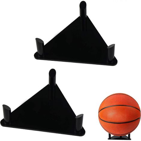 Sports Ball Storage Display Rack for Basketball, Volleyball, Soccer, Rugby, 2-Pack, Black