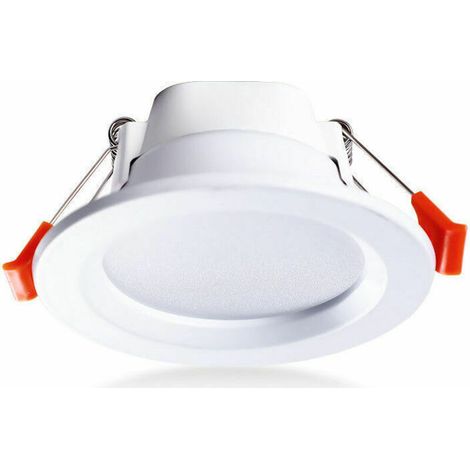 Set aus 4 IP65 wasserdichten Einbaustrahlern mit 5 W, warmweißem Licht, aus Kunststoff. (1/4)