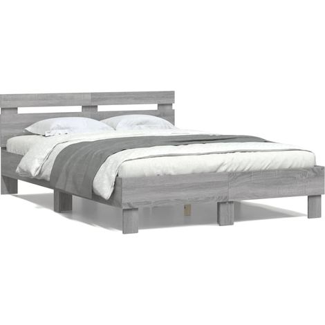 Maison Exclusive - Cama con cabecero madera de ingeniería gris So (1/5)
