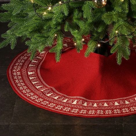 Tapis de sapin de Noël Neverland, tapis de sapin de Noël tricoté de 92 cm (1/5)