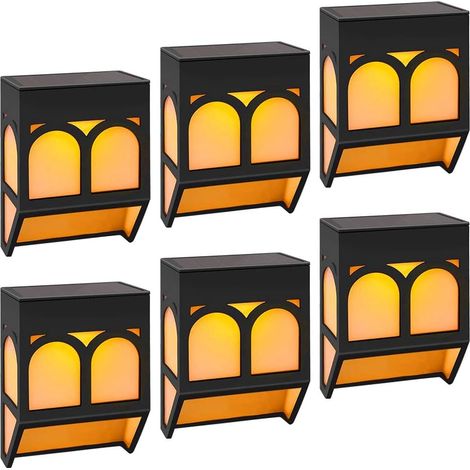Éclairage paysager solaire pour jardin, lampes murales extérieures étanches, décoration solaire à contrôle automatique (lot de 6)-AquaForge