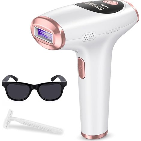 Appareil d'épilation, épilation à la lumière pulsée (IPL), épilation laser pour femmes et hommes. 999 999 flashs pour le visage, les jambes, les bras et le maillot. (1/5)