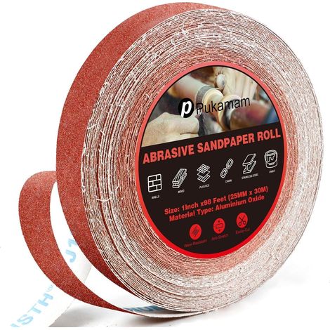 Rouleau de papier abrasif 100 grains, 25mm x 30m, pour ponçage humide et sec (1/5)
