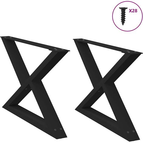 Couchtischbeine 2 Stk. Schwarz 70x(42-43,3) cm Stahl