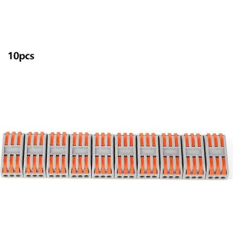 Lot de 10 connecteurs rapides PCT3-3, borne d'accueil pour câble électrique 3 entrées/3 sorties, couleur unique (1/4)