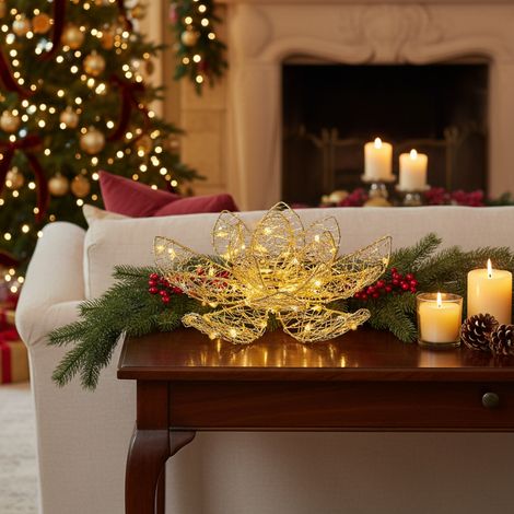 Fiore luminoso per decorazioni natalizie con LED, decorazione da interno e esterno -28 cm (1/5)