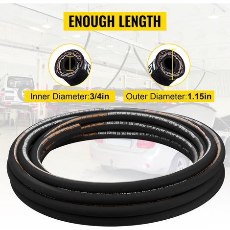 Tuyau Hydraulique 3/4" x 15 - 2 m - Tuyau d'Essence 3120 PSI (1/5)