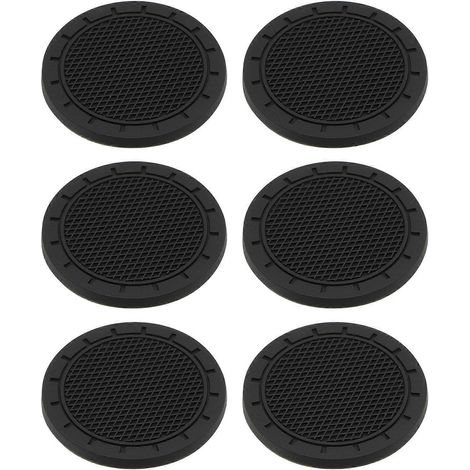 Lot de 6 sous-verres créatifs et robustes pour tasses et boissons.-7X7cm-Black (1/2)