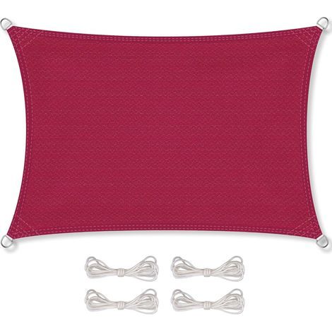 CelinaSun Voile d'ombragePare-Soleil Jardin Balcon Polyéthylène HDPE Respirant Rectangle 2 x 5 m Rouge (1/5)