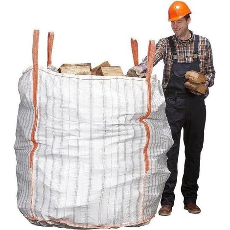 1 m³ großer Holzsack Belüfteter Holzsack, 1,5 t Fassungsvermögen Brennholzsack 10er-Packung (1/5)