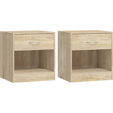vidaXL Comodini 2 pz con Cassetto Rovere - Design Elegante - 36,5x30,5x38 cm (1/5)