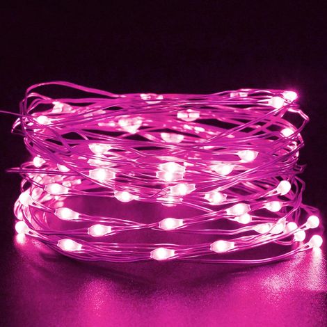 Guirlande lumineuse rose féérique, 3 m (10 pi), 30 LED, décoration d'Halloween, guirlande lumineuse orange à piles pour décorations d'Halloween et de Noël