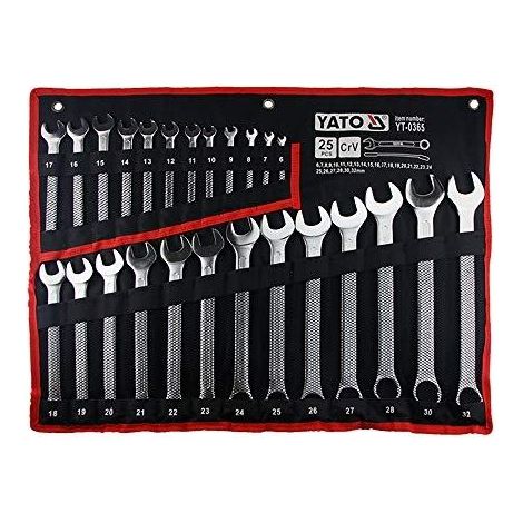 Clés mixtes Yato finition satinée, coffret de 25 pièces, 6-32 mm, YT-0365 (1/2)