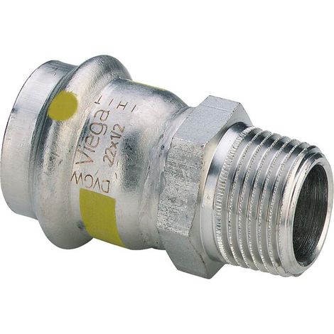 Viega Sanpress Inox G adaptateur 486808 35 mm x R 2000 2000 /4, acier inoxydable, polygonal, SC-Contur