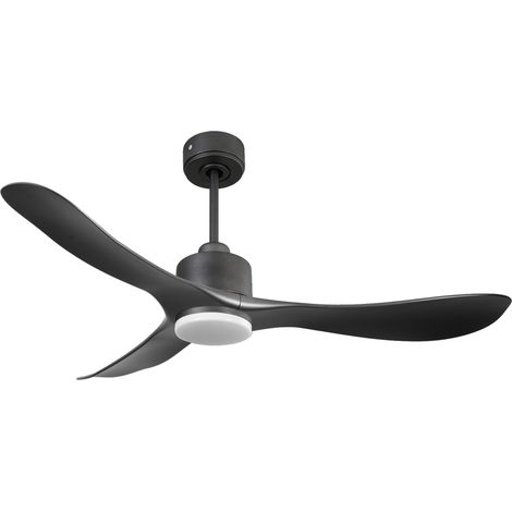 Ventilatore da soffitto Reversibile Termostato Dimmabile Wifi Motore CC Tetti inclinati Telecomando Luce a tre toni Hypersilence Memoria PURLINE TiomanD132C03LED65252