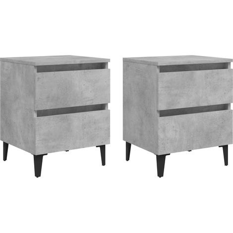 Set di 2 comodini con cassetti 40 x 35 x 50 cm multistrato grigio DEC035364