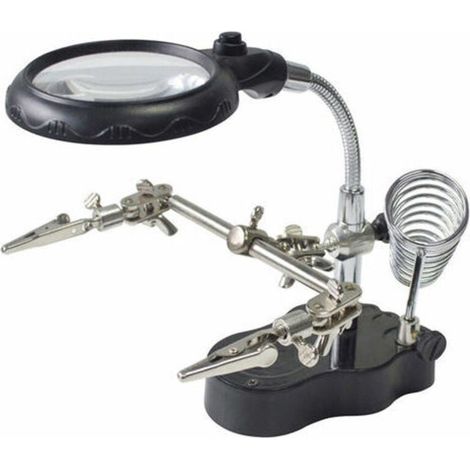 Loupe A Led, Avec Bras A Fixation Sur Pied, Noir (1/5)