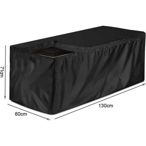 Housse imperméable pour meuble de jardin - - 130x60x71 cm - Oxford 210D - Noir - Sac de rangement inclus (1/4)