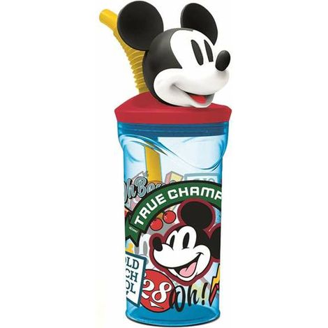 Bicchiere con Cannuccia Mickey Mouse True Champions 360 ml