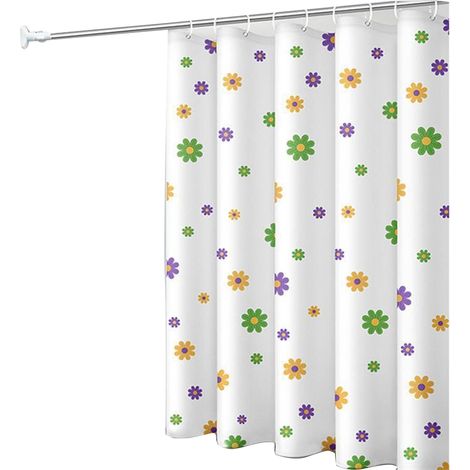 Rideau de Douche pour Salle de Bain - Impression Abstraite Dégradée Colorée - Imperméable - Fourni avec Crochets - Taille Standard (1/5)