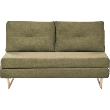 Sofa Bed 3 Seater JERSLEV Fabric Green