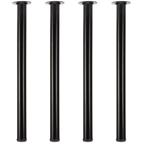 Lot de 4 Pieds de Table réglables en métal - 75 cm - Noir (1/5)
