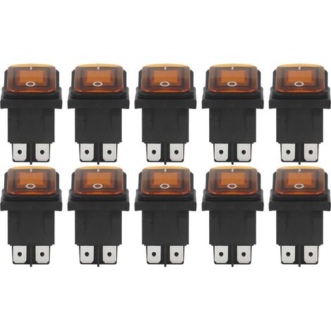 10 pièces interrupteur à bascule à 2 positions marche/arrêt 30A AC 125V 250V pour bateau avec lumière LED 4 broches (1/5)