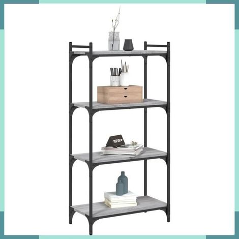 Bibliothèque - 837655 - 4 niveaux - Sonoma gris - 60 x 30 x 120 cm (1/5)