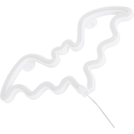 Innovative LED-Neonlampe in Fledermausform – Für festliche Dekorationen, Partys und Geburtstage – Sanftes, blendfreies Licht, betrieben mit AA-Batterien – Wasserdicht (IP45) – Maße: 30 x 15 x 1,7 cm – (1/5)