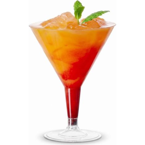 24 Verres à Martini en matière synthétique Transparent pour Cocktails et Desserts (210ml) (1/5)