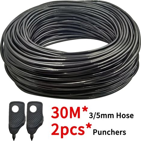 (KSL01-KIT260-30M) Tuyau d'arrosage de jardin 3/5 mm, tuyau PVC 1/8'', micro-goutte avec perforateur pour balcon et serre (1/5)