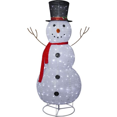 Star Trading Éclairage extérieur LED Tecidy, bonhomme de neige, 3D, blanc, 180 cm