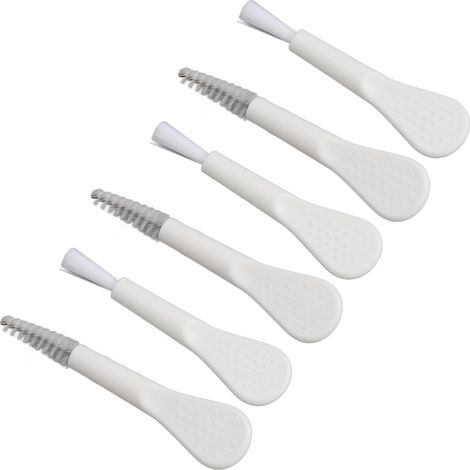 Ensemble de 5 brosses de nettoyage pour écouteurs Sound Aid avec manche en poils blancs et 5 brosses pour grilles d'aération Sound Aid avec manche blanc (1/5)