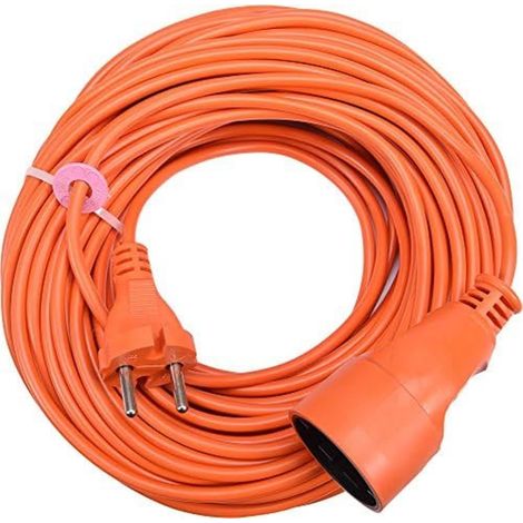 1 Câble d'extension, 30 m, Orange, Pour jardin, Enrouleur résistant