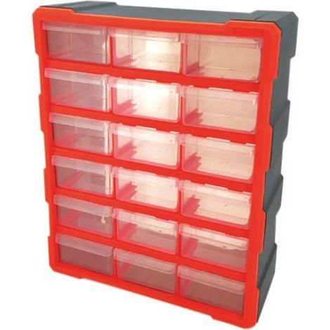 Aufbewahrungsschrank aus Kunststoff 18 Schubladen 380x160x470mm DRAKKAR EQUIPEMENT - 72563