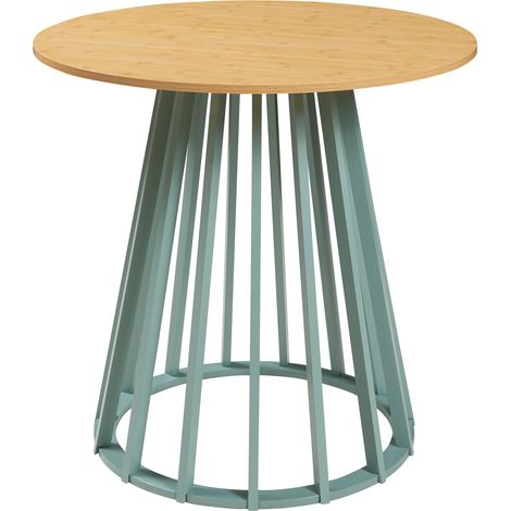 Tavolo da pranzo 76 x diametro 80 cm effetto rovere verde pastello 030011101