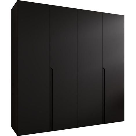 Armario Hartford 581, Negro, 202x200x52cm, Puertas de armario: Con bisagras, Número de estantes: 0 (1/5)
