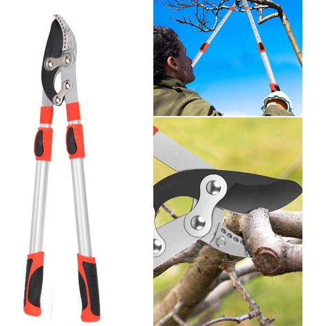 Sécateur Télescopique, 6-100CM Secateur Telescopique, Cisaille de Jardin avec Poignées Réglables