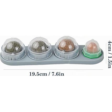 Catnip Balls for Cats, 4 in 1 Rotating Catnip Ball Toys, Cat Snack Ball Toy, Chew Toy for Cats Kitten Clean Teeth (1/4)