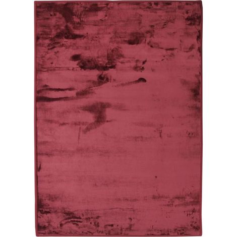 FLANELLE - Tapis extra-doux effet velours rouge foncé 120x170 (1/4)