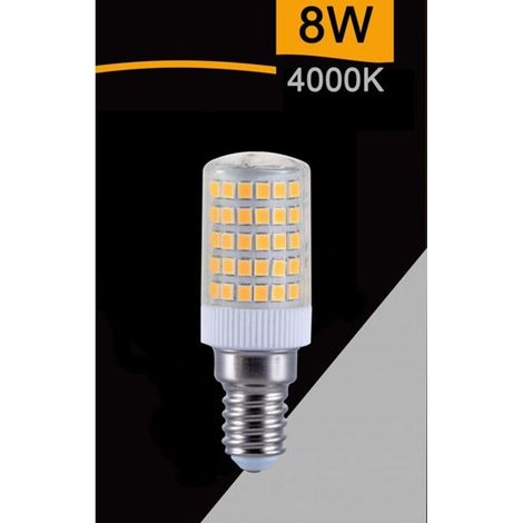 TrAdE Shop Traesio - Lampadina Led E14 8w 880lm Tubolare Luce Fredda Calda Naturale Sparac-e14-8w-ce1 - -Bianco Naturale      -