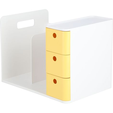 Bureau bibliothèque multifonction avec tiroir, étagère à livres pour étudiants, rangement fournitures scolaires et livres, meuble compact. (1/5)